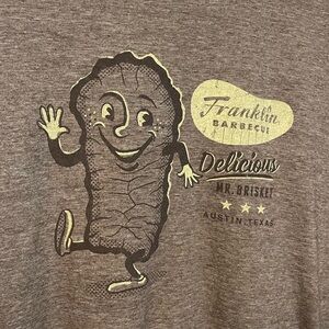 Tultex Franklin BBQ Mr Brisket graphic tee heather brown sz XXL Austin, TX *EUC*